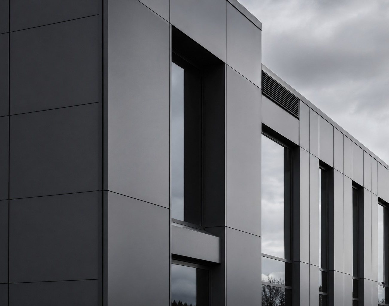 Commercial ACM facade panels installed by PRS Inc for a project in Ottawa