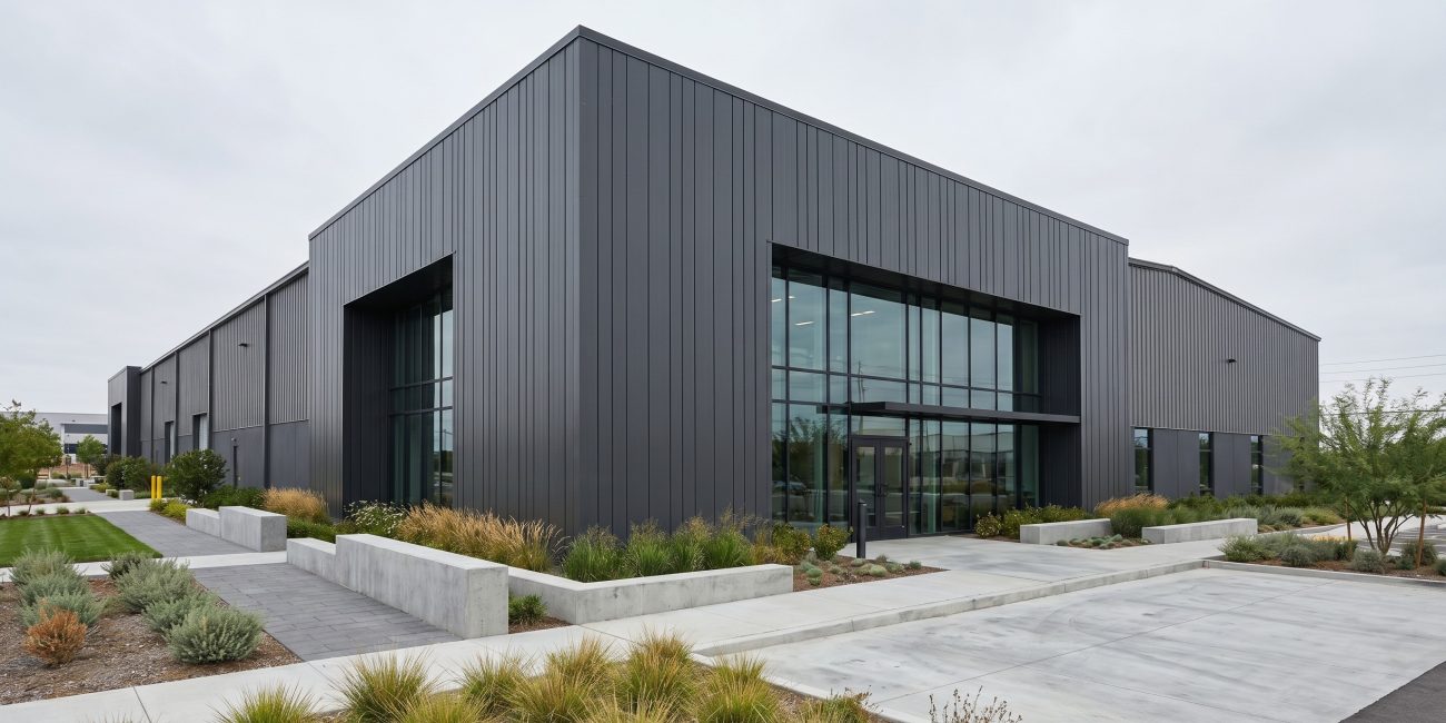 Modern warehouse with metal siding installed by PRS Inc in Eastern Ontario